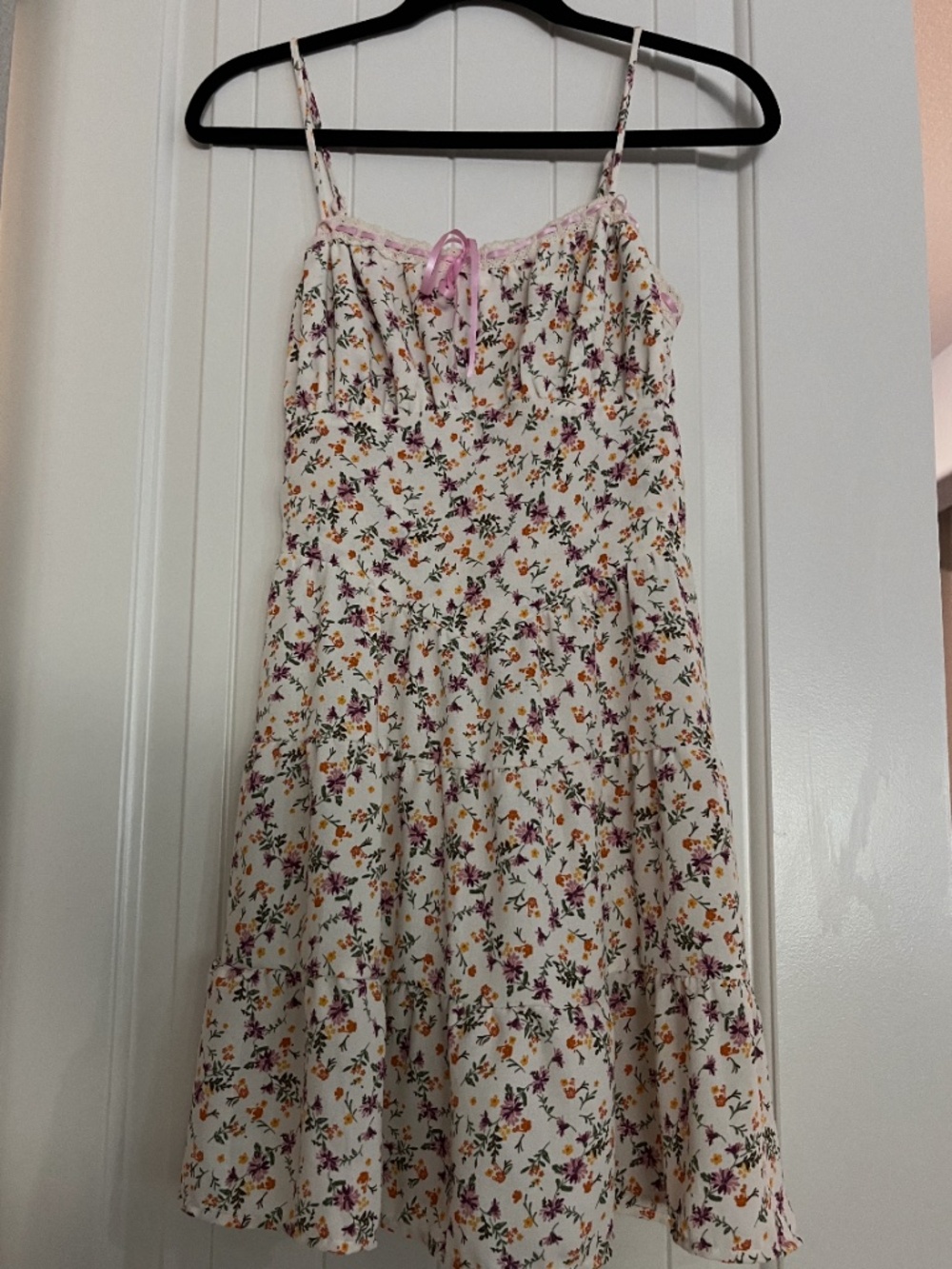 Monteau Floral Tie-Strap Midi Dress NWT